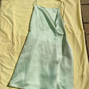baby green silk dress